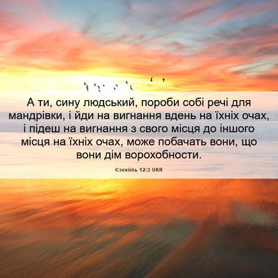 Picture 06 - Єзекіїль 12:3 UKR - А ти, сину людський, пороби - Bible Verse Picture