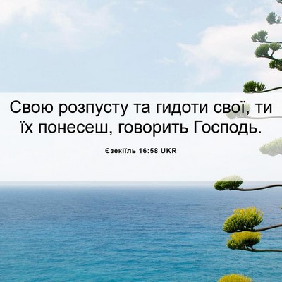 Picture 06 - Єзекіїль 16:58 UKR - Свою розпусту та гидоти - Bible Verse Picture
