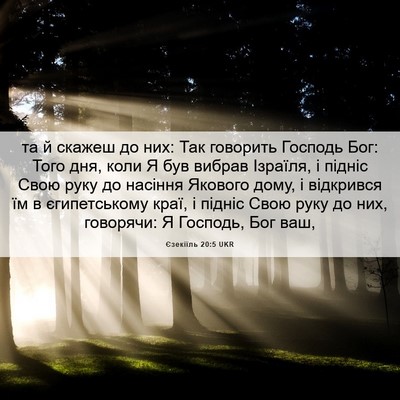 Picture 06 - Єзекіїль 20:5 UKR - та й скажеш до них: Так - Bible Verse Picture