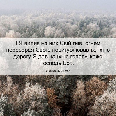 Picture 06 - Єзекіїль 22:31 UKR - І Я вилив на них Свій гнів, - Bible Verse Picture