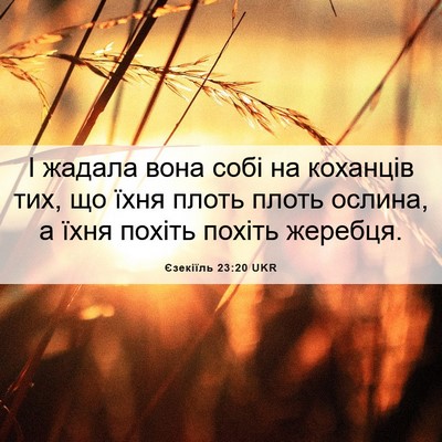 Picture 06 - Єзекіїль 23:20 UKR - І жадала вона собі на - Bible Verse Picture