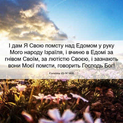 Picture 06 - Єзекіїль 25:14 UKR - І дам Я Свою помсту над - Bible Verse Picture