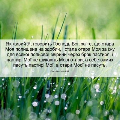 Picture 06 - Єзекіїль 34:8 UKR - Як живий Я, говорить - Bible Verse Picture