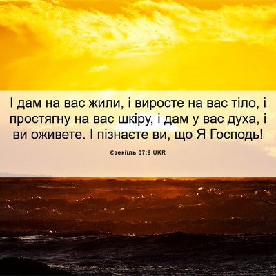 Picture 06 - Єзекіїль 37:6 UKR - І дам на вас жили, і виросте - Bible Verse Picture