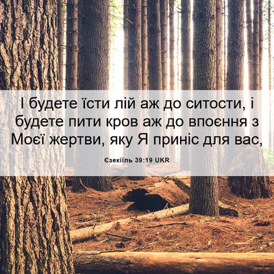 Picture 06 - Єзекіїль 39:19 UKR - І будете їсти лій аж до - Bible Verse Picture