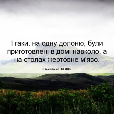 Picture 06 - Єзекіїль 40:43 UKR - І гаки, на одну долоню, були - Bible Verse Picture