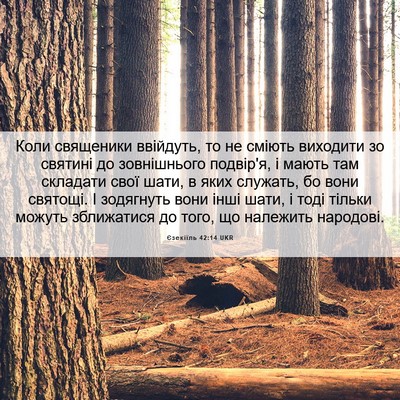 Picture 06 - Єзекіїль 42:14 UKR - Коли священики ввійдуть, - Bible Verse Picture