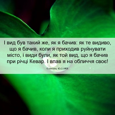 Picture 06 - Єзекіїль 43:3 UKR - І вид був такий же, як я - Bible Verse Picture