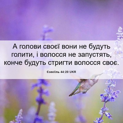Picture 06 - Єзекіїль 44:20 UKR - А голови своєї вони не - Bible Verse Picture