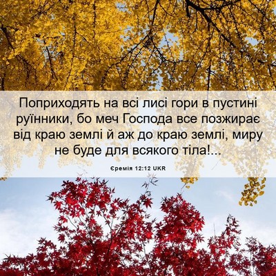 Picture 06 - Єремія 12:12 UKR - Поприходять на всі лисі - Bible Verse Picture
