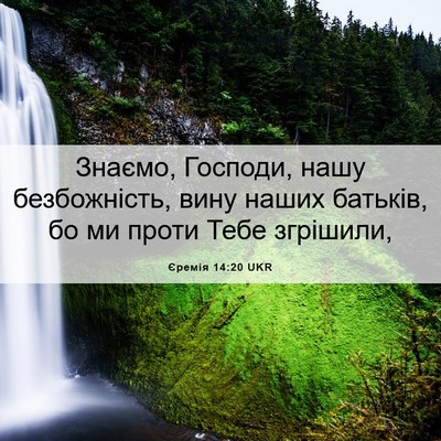 Picture 06 - Єремія 14:20 UKR - Знаємо, Господи, нашу - Bible Verse Picture