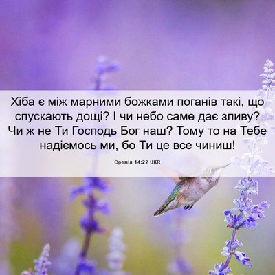 Picture 06 - Єремія 14:22 UKR - Хіба є між марними божками - Bible Verse Picture