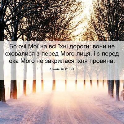 Picture 06 - Єремія 16:17 UKR - Бо очі Мої на всі їхні - Bible Verse Picture