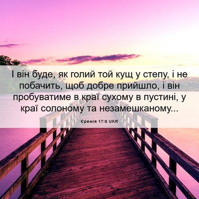 Picture 06 - Єремія 17:6 UKR - І він буде, як голий той кущ - Bible Verse Picture