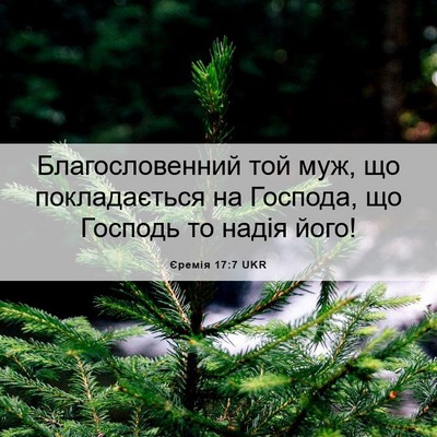 Picture 06 - Єремія 17:7 UKR - Благословенний той муж, що - Bible Verse Picture