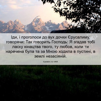 Picture 06 - Єремія 2:2 UKR - Іди, і проголоси до вух - Bible Verse Picture