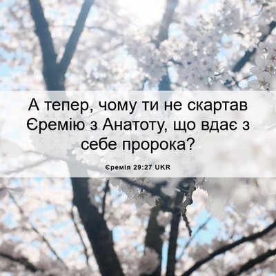 Picture 06 - Єремія 29:27 UKR - А тепер, чому ти не скартав - Bible Verse Picture