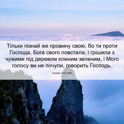 Picture 06 - Єремія 3:13 UKR - Тільки пізнай же провину - Bible Verse Picture