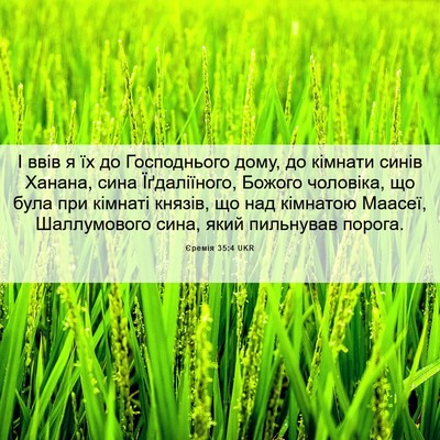 Picture 06 - Єремія 35:4 UKR - І ввів я їх до Господнього - Bible Verse Picture