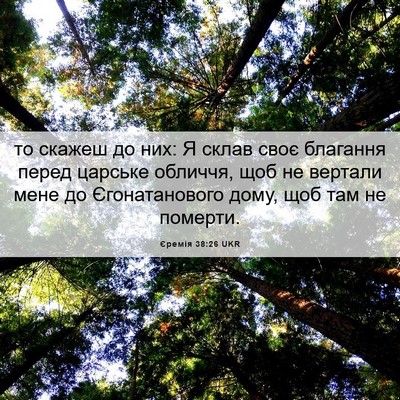 Picture 06 - Єремія 38:26 UKR - то скажеш до них: Я склав - Bible Verse Picture