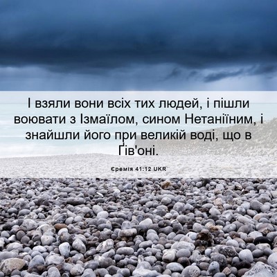 Picture 06 - Єремія 41:12 UKR - І взяли вони всіх тих - Bible Verse Picture