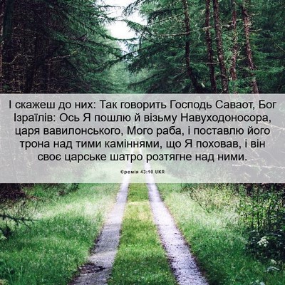 Picture 06 - Єремія 43:10 UKR - І скажеш до них: Так - Bible Verse Picture
