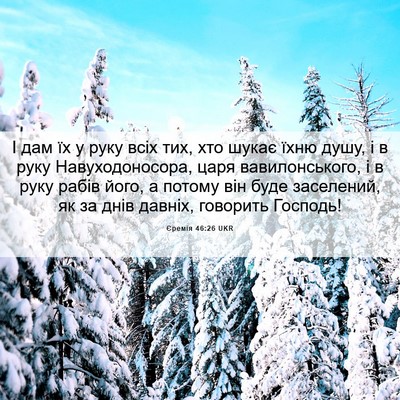 Picture 06 - Єремія 46:26 UKR - І дам їх у руку всіх тих, - Bible Verse Picture