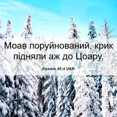 Picture 06 - Єремія 48:4 UKR - Моав поруйнований, крик - Bible Verse Picture