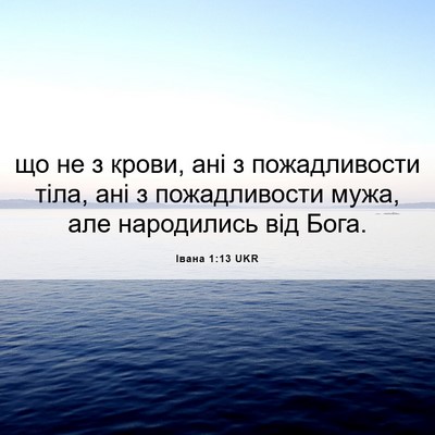 Picture 06 - Івана 1:13 UKR - що не з крови, ані з - Bible Verse Picture