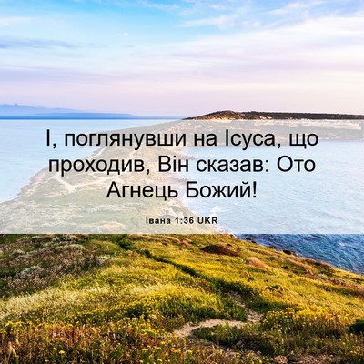 Picture 06 - Івана 1:36 UKR - І, поглянувши на Ісуса, що - Bible Verse Picture