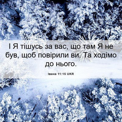 Picture 06 - Івана 11:15 UKR - І Я тішусь за вас, що там Я - Bible Verse Picture