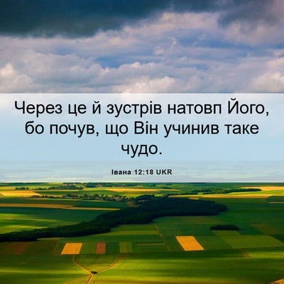 Picture 06 - Івана 12:18 UKR - Через це й зустрів натовп - Bible Verse Picture