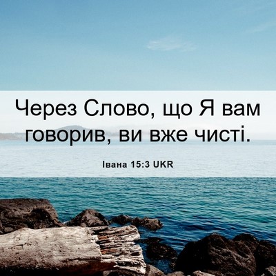 Picture 06 - Івана 15:3 UKR - Через Слово, що Я вам - Bible Verse Picture