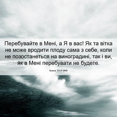 Picture 06 - Івана 15:4 UKR - Перебувайте в Мені, а Я в - Bible Verse Picture
