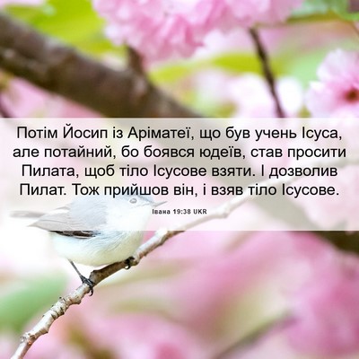Picture 06 - Івана 19:38 UKR - Потім Йосип із Аріматеї, що - Bible Verse Picture