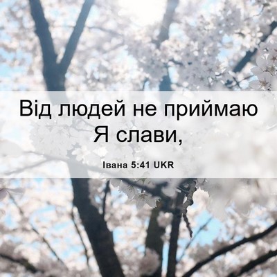 Picture 06 - Івана 5:41 UKR - Від людей не приймаю Я - Bible Verse Picture