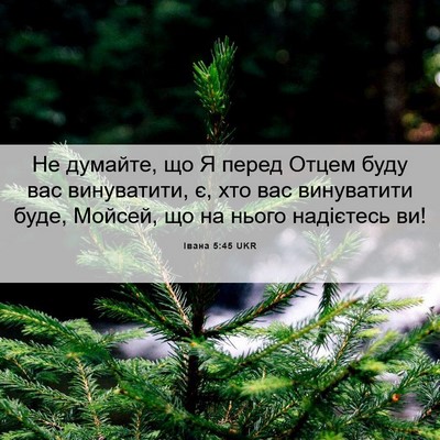 Picture 06 - Івана 5:45 UKR - Не думайте, що Я перед - Bible Verse Picture