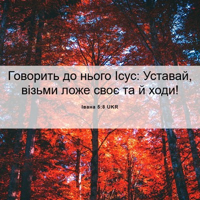 Picture 06 - Івана 5:8 UKR - Говорить до нього Ісус: - Bible Verse Picture
