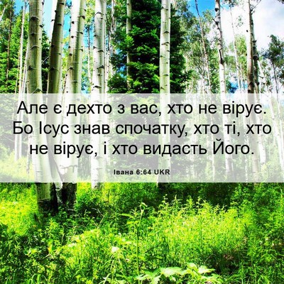 Picture 06 - Івана 6:64 UKR - Але є дехто з вас, хто не - Bible Verse Picture