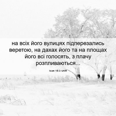 Picture 06 - Ісая 15:3 UKR - на всіх його вулицях - Bible Verse Picture