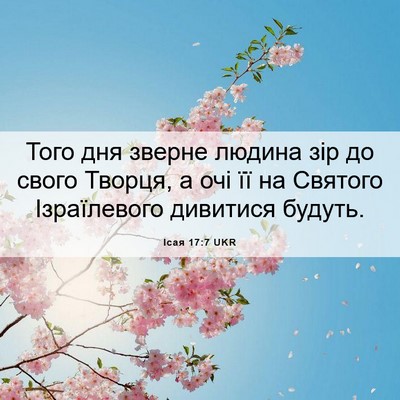 Picture 06 - Ісая 17:7 UKR - Того дня зверне людина зір - Bible Verse Picture