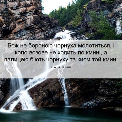 Picture 06 - Ісая 28:27 UKR - Бож не бороною чорнуха - Bible Verse Picture