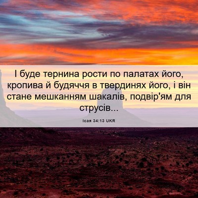 Picture 06 - Ісая 34:13 UKR - І буде тернина рости по - Bible Verse Picture