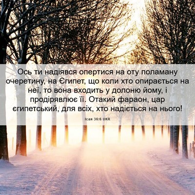 Picture 06 - Ісая 36:6 UKR - Ось ти надіявся опертися - Bible Verse Picture