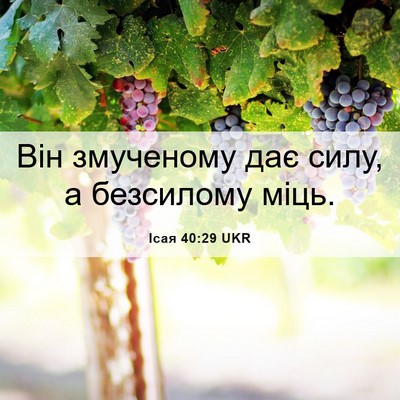 Picture 06 - Ісая 40:29 UKR - Він змученому дає силу, а - Bible Verse Picture