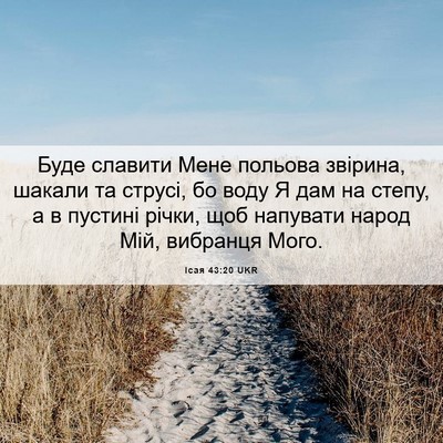 Picture 06 - Ісая 43:20 UKR - Буде славити Мене польова - Bible Verse Picture