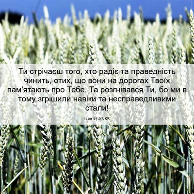 Picture 06 - Ісая 64:5 UKR - Ти стрічаєш того, хто радіє - Bible Verse Picture