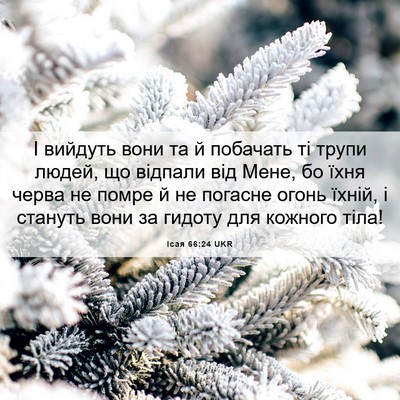 Picture 06 - Ісая 66:24 UKR - І вийдуть вони та й - Bible Verse Picture