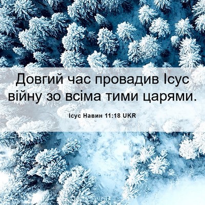 Picture 06 - Ісус Навин 11:18 UKR - Довгий час провадив Ісус - Bible Verse Picture