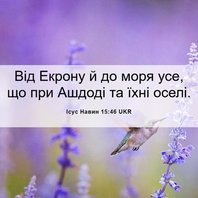 Picture 06 - Ісус Навин 15:46 UKR - Від Екрону й до моря усе, що - Bible Verse Picture